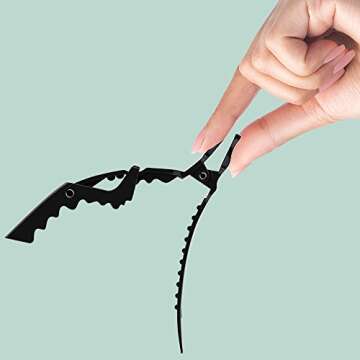 Xtava Styling Hair Clips for Women - 12 pcs Professional Plastic Hair Sectioning Clips - Durable Alligator Hair Clip with Nonslip Grip and Wide Teeth for Easy Styling of Thick and Thin Hair