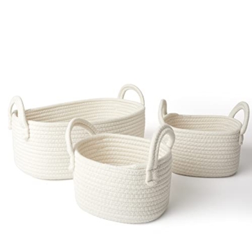 LA JOLIE MUSE Cotton Rope Storage Basket Set