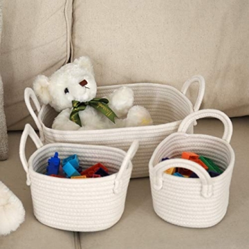 LA JOLIE MUSE Cotton Rope Storage Basket Set