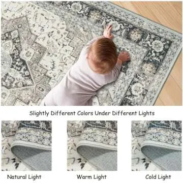 Roxstand Washable 8x10 Rug, Ultra Thin Non-Slip Style