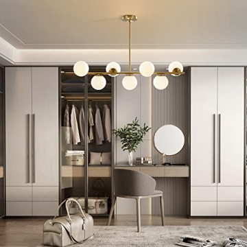 KCO Lighting Modern Brass 7-Light Chandelier Pendant Light