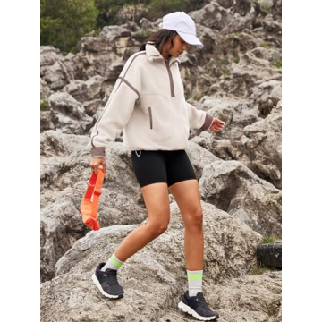 Panadila Womens Zip Sherpa Fleece Pullover with Pockets