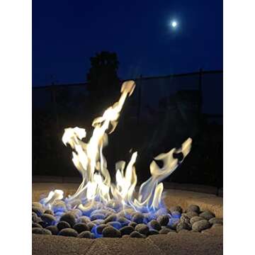 Premium Pebbles Black Lava Rocks for Fire Pit - 2 to 3 inch 10 lbs - Gas Fireplace Rocks - Black Lava Rock for Propane Fire Pit - Decorative Lava Stone Volcanic Rock for Outdoor & Indoor Gas Fireplace