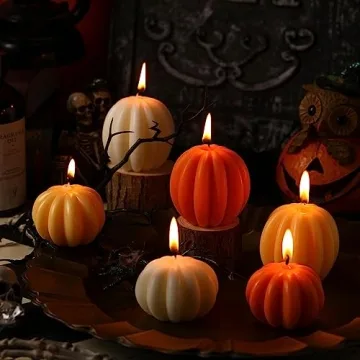 MTLEE Pumpkin Shaped Candles for Home Decor and Thanksgiving