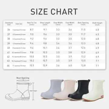 HSBDNZQ Rain Boots for Women, Lightweight Warm Waterproof Rain Boots, Anti-Slipping Garden Boots Soft and Durable, Chelsea Rain Boots with Comfortable Insoles for Outdoor