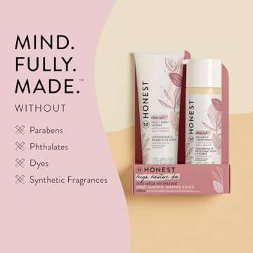 The Honest Company 2-in-1 Cleansing Shampoo + Body Wash and Face + Body Lotion Bundle | Gentle for Baby | Naturally Derived | Sweet Almond Nourish, 18.5 fl oz