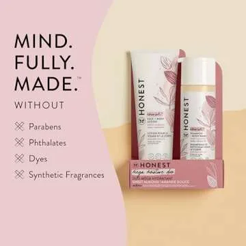 The Honest Company 2-in-1 Cleansing Shampoo + Body Wash and Face + Body Lotion Bundle | Gentle for Baby | Naturally Derived | Sweet Almond Nourish, 18.5 fl oz