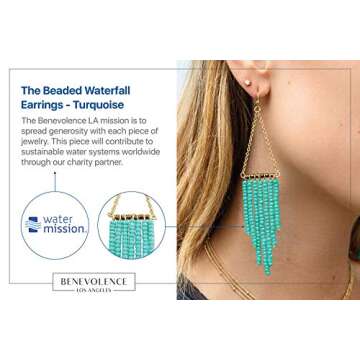 Long Turquoise Tassel Earrings for Women - Give Back Stylishly