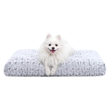 KSIIA Washable Dog Bed Deluxe Plush Dog Crate Beds Comfy Kennel Pad Anti-Slip Pet Sleeping Mat for L...