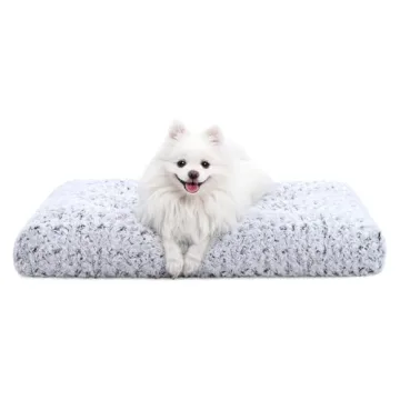 KSIIA Washable Dog Bed Deluxe Plush Dog Crate Beds Comfy Kennel Pad Anti-Slip Pet Sleeping Mat for L...