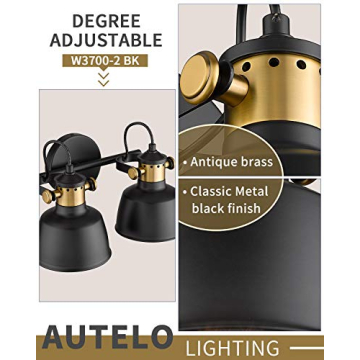 AUTELO Elegant 2-Light Adjustable Bathroom Vanity Fixture