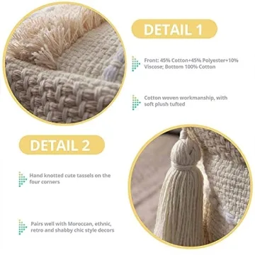 Stylish Blue Page Boho Unstuffed Pouf for Home Decor