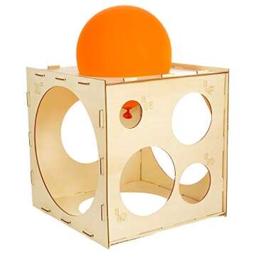 Pllieay 9 Sizes Collapsible Wood Balloon Sizer Cube Box for Balloon Decorations, Balloon Arches, Balloon Columns (2-10 Inch)