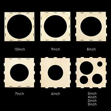 Pllieay 9 Sizes Collapsible Wood Balloon Sizer Cube Box for Balloon Decorations, Balloon Arches, Balloon Columns (2-10 Inch)