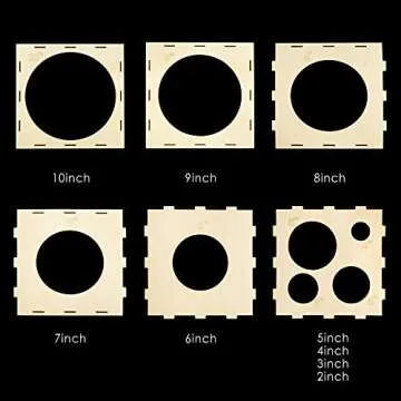 Pllieay 9 Sizes Collapsible Wood Balloon Sizer Cube Box for Balloon Decorations, Balloon Arches, Balloon Columns (2-10 Inch)