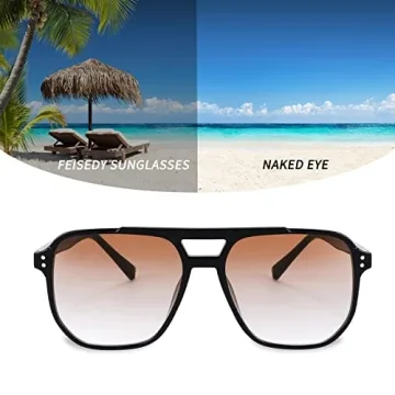 FEISEDY Retro Aviator Sunglasses for Stylish Protection