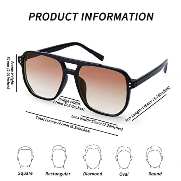 FEISEDY Retro Aviator Sunglasses for Stylish Protection