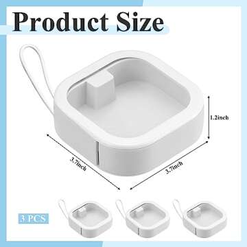 Kathfly 3 Hair Tie Organizer Small Portable Hair Tie Holder Organizer Stackable Hair Accessories Organizer Box Hanging Hair Tie Container Bobby Pin Holder Travel Case for Women Desk Desktop(White)