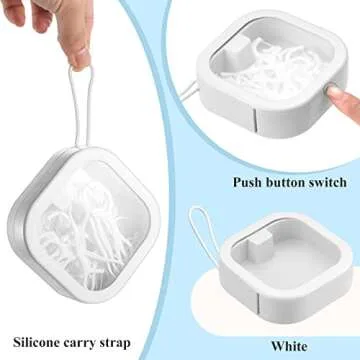 Kathfly 3 Hair Tie Organizer Small Portable Hair Tie Holder Organizer Stackable Hair Accessories Organizer Box Hanging Hair Tie Container Bobby Pin Holder Travel Case for Women Desk Desktop(White)