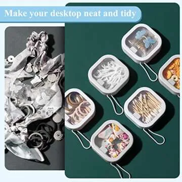 Kathfly 3 Hair Tie Organizer Small Portable Hair Tie Holder Organizer Stackable Hair Accessories Organizer Box Hanging Hair Tie Container Bobby Pin Holder Travel Case for Women Desk Desktop(White)