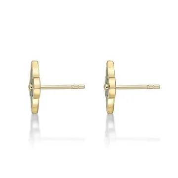 Lavari Flower Earrings with Green Malachite in Silver