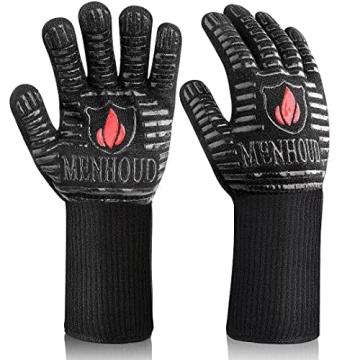 BBQ Gloves, 1472℉ Extreme Heat Resistant, Food Grade Kitchen Oven Gloves, Smoker, Grill, Cooking B...