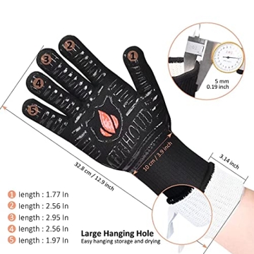 Menhoud BBQ Gloves for Extreme Heat Resistance and Grip