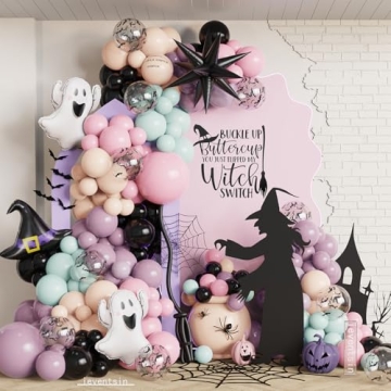 Pastel Halloween Balloon Arch Garland Kit - 148 Pcs Spooky Decor