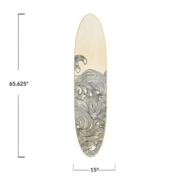 Creative Co-Op Surfboard Décor - Coastal Wall Art