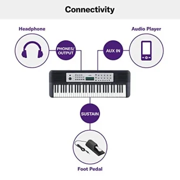Yamaha YPT270 61-Key Portable Keyboard with Power Adapter