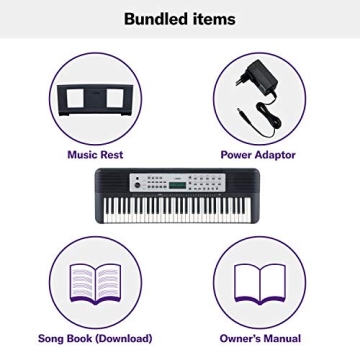 Yamaha YPT270 61-Key Portable Keyboard with Power Adapter