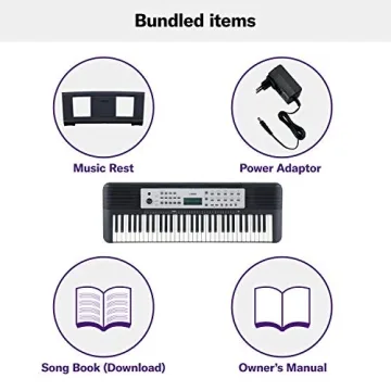 Yamaha YPT270 61-Key Portable Keyboard with Power Adapter