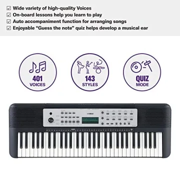 Yamaha YPT270 61-Key Portable Keyboard with Power Adapter