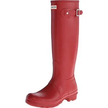 HUNTER Women's Classic Waterproof Boots in Military Red - Style & Comfort