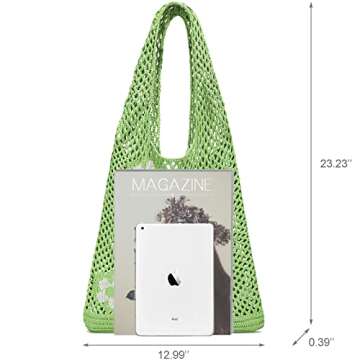 CATMICOO Crochet Beach Bag Tote: Small Knit Bag Summer Shoulder Bag for Vacation
