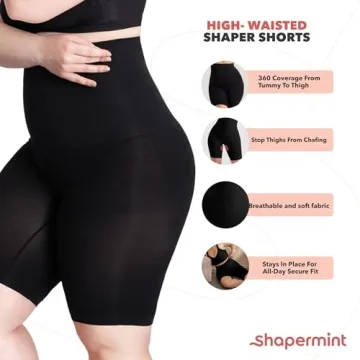 SHAPERMINT High Waisted Body Shaper Shorts for Tummy