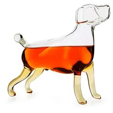 Dog Animal Wine & Whiskey Decanter The Wine Savant - Beautiful Profile of A Labrador Dog 500ml - Whiskey, Wine Scotch or Liquor Decanter