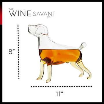 Dog Animal Wine & Whiskey Decanter The Wine Savant - Beautiful Profile of A Labrador Dog 500ml - Whiskey, Wine Scotch or Liquor Decanter
