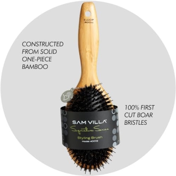 Sam Villa Professional Boar Bristle Hair Brush for Styling