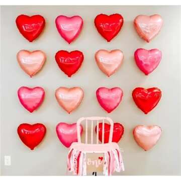 Red Heart Shaped balloons Pack of 12,18 Inch Love Valentine Balloons Heart Romantic Balloons For Valentines Day Propose Marriage Wedding Bridal Shower Engagement Party Decorations