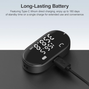 ATuMan Digital Tape Measure, 328-ft for Smart Easy Measurement of Complex Irregular Shapes, Large LCD, Unit Switching, Rechargeable Electronic Rolling Measuring Tool for Body, Diameter Measurements