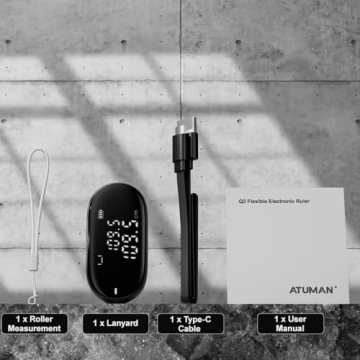 ATuMan Digital Tape Measure, 328-ft for Smart Easy Measurement of Complex Irregular Shapes, Large LCD, Unit Switching, Rechargeable Electronic Rolling Measuring Tool for Body, Diameter Measurements