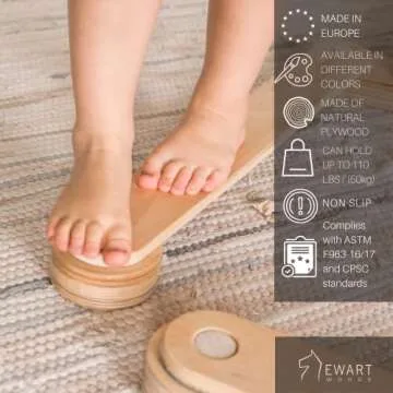 Wooden Balance Beam stepping stones outdoor kids balance board indoor toddler montessori coordinatio...