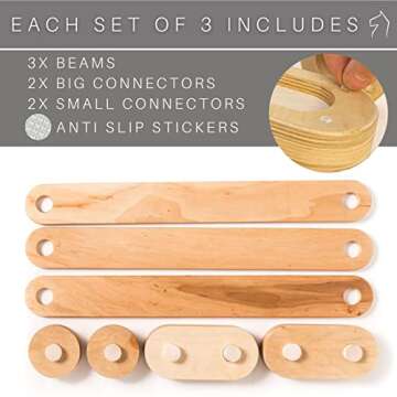 Wooden Balance Beam stepping stones outdoor kids balance board indoor toddler montessori coordination toys gross motor equipment for Kids Furniture gymnastics balance game (3 Balance beam, Wood)