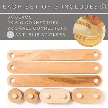 Wooden Balance Beam stepping stones outdoor kids balance board indoor toddler montessori coordination toys gross motor equipment for Kids Furniture gymnastics balance game (3 Balance beam, Wood)