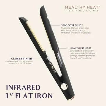 Sutra Professional IR2 Flat Iron | Ionic Infrared, 1-inch Rose Gold Titanium Plate - Hair Straighten...