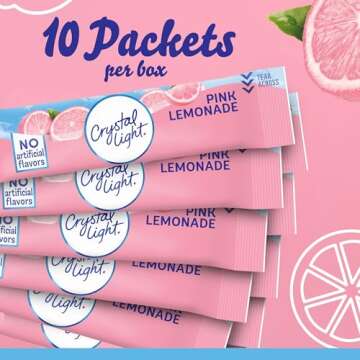 Crystal Light Pink Lemonade On-the-Go Drink Mix 10 Pack