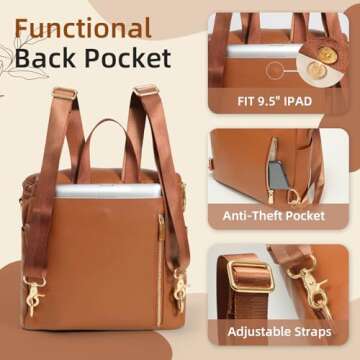 miss fong Small Diaper Bag Mini Diaper Bag, Leather Diaper Bag Backpack Mini Backpack with 14 Pockets Insulated Pockets & Shoulder Strap