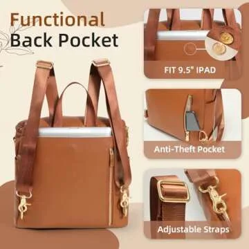 miss fong Small Diaper Bag Mini Diaper Bag, Leather Diaper Bag Backpack Mini Backpack with 14 Pockets Insulated Pockets & Shoulder Strap