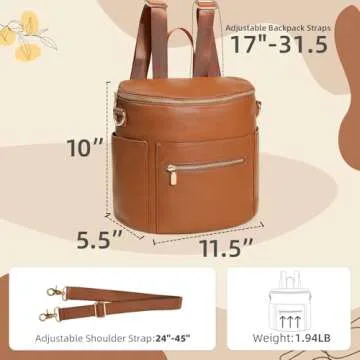 miss fong Small Diaper Bag Mini Diaper Bag, Leather Diaper Bag Backpack Mini Backpack with 14 Pockets Insulated Pockets & Shoulder Strap